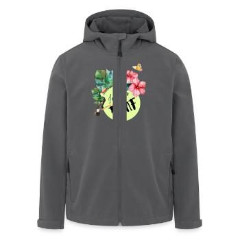 Ich bin fünf – blumiger 5. Geburtstag - Recycelte Männer Softshell-Jacke von Stanley/Stella - Anthrazit - Vorne - AI Model Male 185 light (185cm)