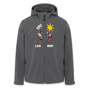 Papagei entspannt sich - Recycelte Männer Softshell-Jacke von Stanley/Stella - Anthrazit - Vorne - AI Model Male 185 light (185cm)