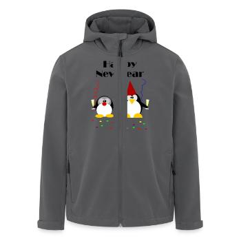 Pinguin Party Happy New Year - Recycelte Männer Softshell-Jacke von Stanley/Stella - Anthrazit - Vorne - AI Model Male 185 light (185cm)