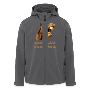 Zum Lachen - Recycelte Männer Softshell-Jacke von Stanley/Stella - Anthrazit - Vorne - AI Model Male 185 light (185cm)