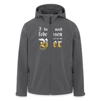 Ich brauche nicht Lederhose - Recycelte Männer Softshell-Jacke von Stanley/Stella - Anthrazit - Vorne - AI Model Male 185 light (185cm)