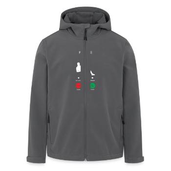 FUSSBALL RUFT MICH! - ICH MUSS KICKEN GEHEN! - Recycelte Männer Softshell-Jacke von Stanley/Stella - Anthrazit - Vorne - AI Model Male 185 light (185cm)