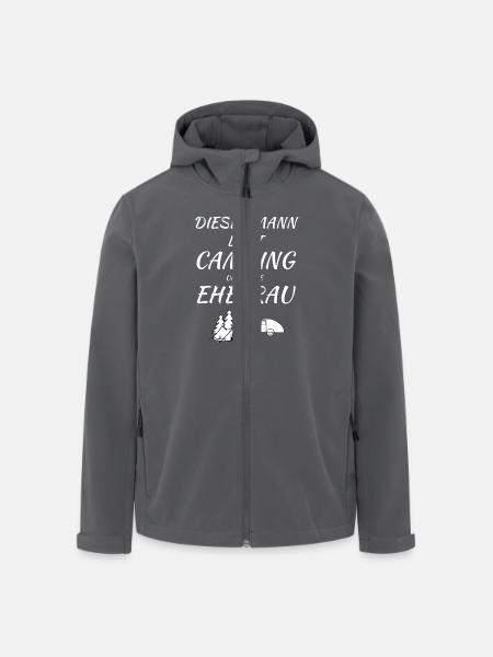 mann liebt camping - Recycelte Männer Softshell-Jacke von Stanley/Stella - Anthrazit