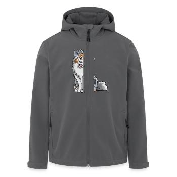 Blue Merle Australian Shepherd - Recycelte Männer Softshell-Jacke von Stanley/Stella - Anthrazit - Vorne - AI Model Male 185 light (185cm)