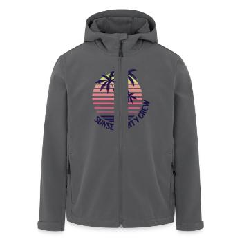 Sunset Party Crew - Sommer, Sonne, Palmen - Recycelte Männer Softshell-Jacke von Stanley/Stella - Anthrazit - Vorne - AI Model Male 185 light (185cm)