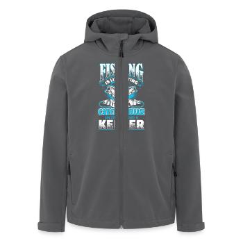 Fishing is Like Dating - Fishing - EN - Recycelte Männer Softshell-Jacke von Stanley/Stella - Anthrazit - Vorne - AI Model Male 185 light (185cm)