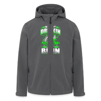 Start Drinkin - Fishing - EN - Recycelte Männer Softshell-Jacke von Stanley/Stella - Anthrazit - Vorne - AI Model Male 185 light (185cm)