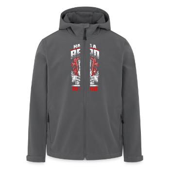 Having A Beard Means - EN - Recycelte Männer Softshell-Jacke von Stanley/Stella - Anthrazit - Vorne - AI Model Male 185 light (185cm)