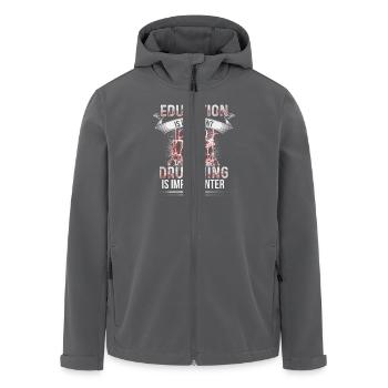 Education - Drumming is importanter - EN - Recycelte Männer Softshell-Jacke von Stanley/Stella - Anthrazit - Vorne - AI Model Male 185 light (185cm)