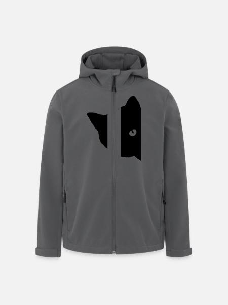 Katzen Silhouette Katzenaugen Starren Geschenk - Recycelte Männer Softshell-Jacke von Stanley/Stella - Anthrazit
