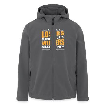 Losers makes excuses winners make money - Recycelte Männer Softshell-Jacke von Stanley/Stella - Anthrazit - Vorne - AI Model Male 185 light (185cm)