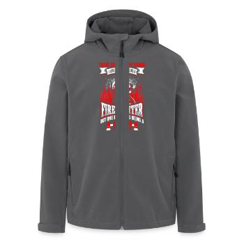 Firefighter Dad - EN - Recycelte Männer Softshell-Jacke von Stanley/Stella - Anthrazit - Vorne - AI Model Male 185 light (185cm)