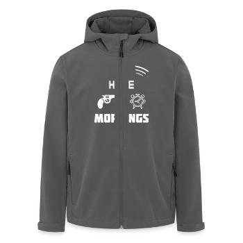 I Hate Mornings - Recycelte Männer Softshell-Jacke von Stanley/Stella - Anthrazit - Vorne - AI Model Male 185 light (185cm)