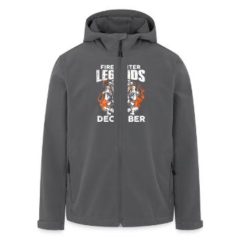 Dezember - Geburtstag - Firefighter - Legende - EN - Recycelte Männer Softshell-Jacke von Stanley/Stella - Anthrazit - Vorne - AI Model Male 185 light (185cm)