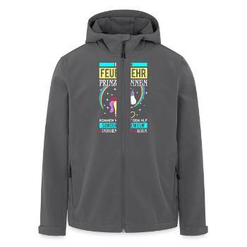 Feuerwehr Prinzessin - Einhorn Lösch Wagen - Recycelte Männer Softshell-Jacke von Stanley/Stella - Anthrazit - Vorne - AI Model Male 185 light (185cm)