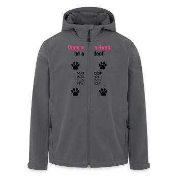 ohne meinen hund ist alles doof - Recycelte Männer Softshell-Jacke von Stanley/Stella - Anthrazit - Vorne - AI Model Male 185 light (185cm)