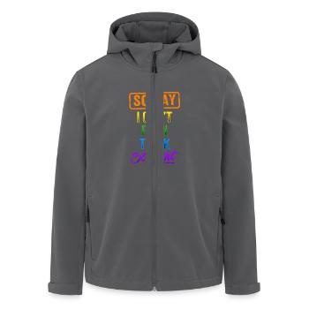 Think Straight - Gay Pride - Recycelte Männer Softshell-Jacke von Stanley/Stella - Anthrazit - Vorne - AI Model Male 185 light (185cm)