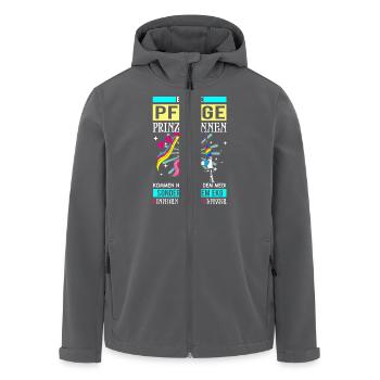 Einhorn - Pflege Prinzessin - Recycelte Männer Softshell-Jacke von Stanley/Stella - Anthrazit - Vorne - AI Model Male 185 light (185cm)