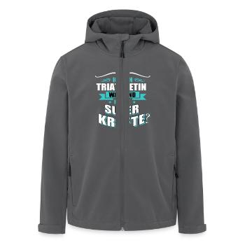 TRIATHLETIN -Superkräfte GESCHENK - Recycelte Männer Softshell-Jacke von Stanley/Stella - Anthrazit - Vorne - AI Model Male 185 light (185cm)