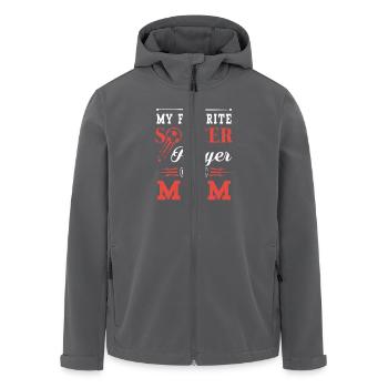 My favorite soccer player calls me mom - mum gift - Recycelte Männer Softshell-Jacke von Stanley/Stella - Anthrazit - Vorne - AI Model Male 185 light (185cm)