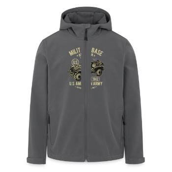 American Army Jeep.png - Recycelte Männer Softshell-Jacke von Stanley/Stella - Anthrazit - Vorne - AI Model Male 185 light (185cm)