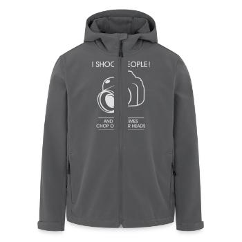 I shoot people - Fotograf - Fotografie -Photo-DSLR - Recycelte Männer Softshell-Jacke von Stanley/Stella - Anthrazit - Vorne - AI Model Male 185 light (185cm)