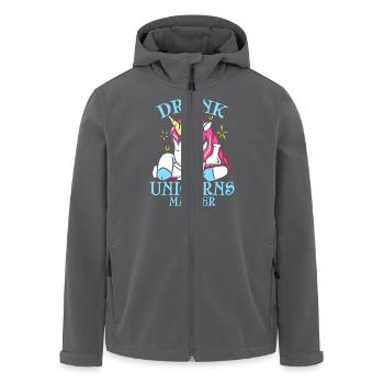 Einhorn Geschenk Drunk Unicorns Matter - Recycelte Männer Softshell-Jacke von Stanley/Stella - Anthrazit - Vorne - AI Model Male 185 light (185cm)