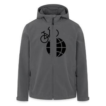 Fahrrad um die Welt - Recycelte Männer Softshell-Jacke von Stanley/Stella - Anthrazit - Vorne - AI Model Male 185 light (185cm)
