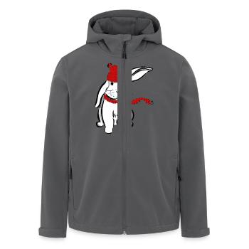 Kaninchen Hase Mütze Schal Schlappohr Schneehase - Recycelte Männer Softshell-Jacke von Stanley/Stella - Anthrazit - Vorne - AI Model Male 185 light (185cm)