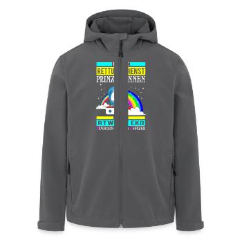 Rettungsdienst Prinzessin Einhorn Geschenk - Recycelte Männer Softshell-Jacke von Stanley/Stella - Anthrazit - Vorne - AI Model Male 185 light (185cm)