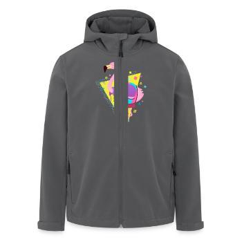 80s Style Flamingo - Recycelte Männer Softshell-Jacke von Stanley/Stella - Anthrazit - Vorne - AI Model Male 185 light (185cm)