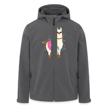 90s Style Llama - Recycelte Männer Softshell-Jacke von Stanley/Stella - Anthrazit - Vorne - AI Model Male 185 light (185cm)