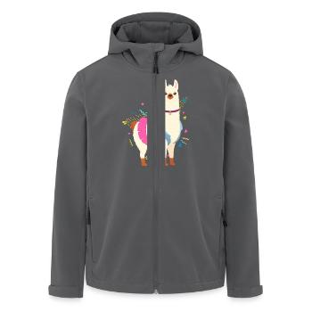 90s Style Llama - Recycelte Männer Softshell-Jacke von Stanley/Stella - Anthrazit - Vorne - AI Model Male 185 light (185cm)