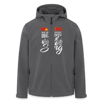 Warning may spontaneously break into Song - Recycelte Männer Softshell-Jacke von Stanley/Stella - Anthrazit - Vorne - AI Model Male 185 light (185cm)