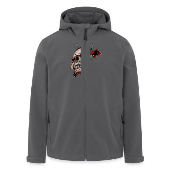 Dart Shirt Skull Zip V2 RAHMENLOS Design - Recycelte Männer Softshell-Jacke von Stanley/Stella - Anthrazit - Vorne - AI Model Male 185 light (185cm)