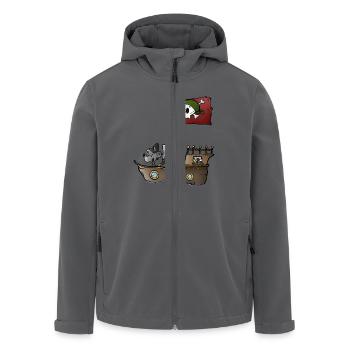 Piratenschiff mit Maus und Maulwurf - Recycelte Männer Softshell-Jacke von Stanley/Stella - Anthrazit - Vorne - AI Model Male 185 light (185cm)