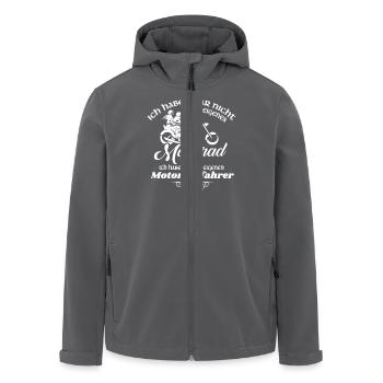Ich hab kein Motorrad aber meinen Motorradfahrer - Recycelte Männer Softshell-Jacke von Stanley/Stella - Anthrazit - Vorne - AI Model Male 185 light (185cm)