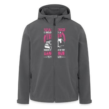 Warning I belong to a trucker - road rage - Recycelte Männer Softshell-Jacke von Stanley/Stella - Anthrazit - Vorne - AI Model Male 185 light (185cm)