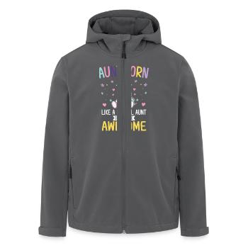 Aunticorn like a normal Aunt only more awesome - Recycelte Männer Softshell-Jacke von Stanley/Stella - Anthrazit - Vorne - AI Model Male 185 light (185cm)