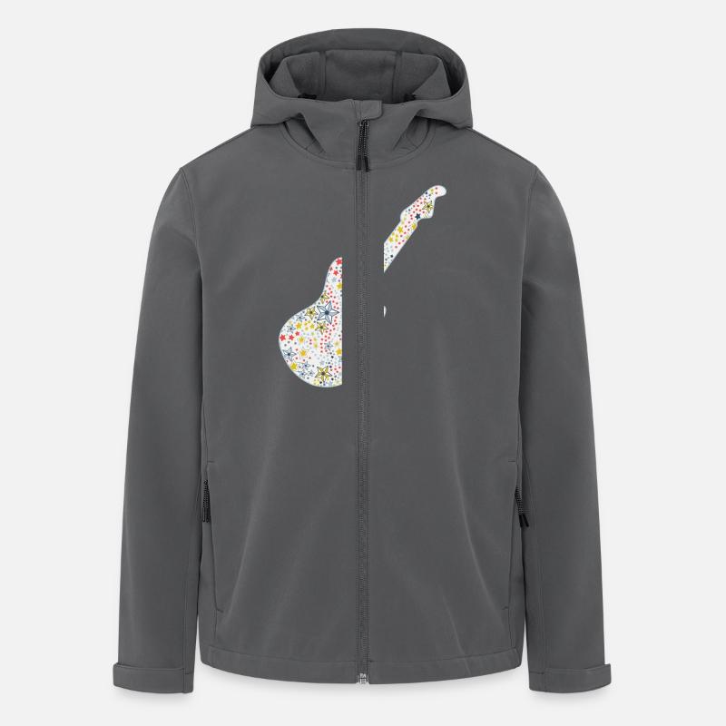 Gitarre & Sterne - Recycelte Männer Softshell-Jacke von Stanley/Stella - Anthrazit