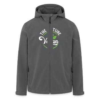 The Future is Vegan vegetarian abstaining - Recycelte Männer Softshell-Jacke von Stanley/Stella - Anthrazit - Vorne - AI Model Male 185 light (185cm)