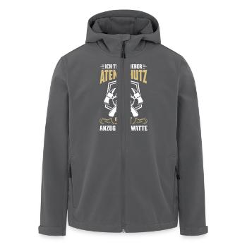 Ich trage lieber Atemschutz statt Anzug & Krawatte - Recycelte Männer Softshell-Jacke von Stanley/Stella - Anthrazit - Vorne - AI Model Male 185 light (185cm)