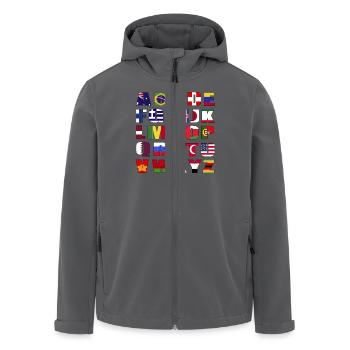 Länder Flaggen Alphabet - Recycelte Männer Softshell-Jacke von Stanley/Stella - Anthrazit - Vorne - AI Model Male 185 light (185cm)