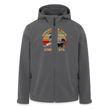 Support Your Local Street Cats T-Shirt - Recycelte Männer Softshell-Jacke von Stanley/Stella - Anthrazit - Vorne - AI Model Male 185 light (185cm)