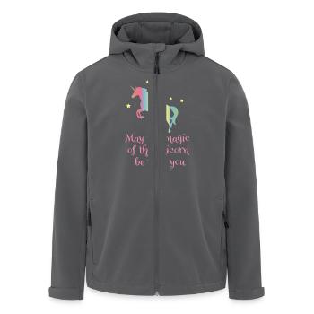 Einhorn - Recycelte Männer Softshell-Jacke von Stanley/Stella - Anthrazit - Vorne - AI Model Male 185 light (185cm)