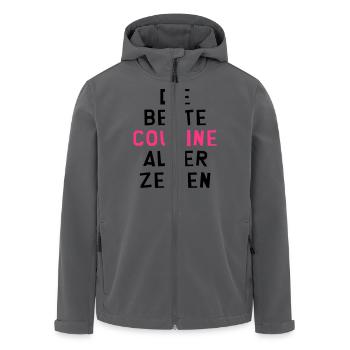 Cousin / Cousine / Vetter / Bruder / Tante / Onkel - Recycelte Männer Softshell-Jacke von Stanley/Stella - Anthrazit - Vorne - AI Model Male 185 light (185cm)