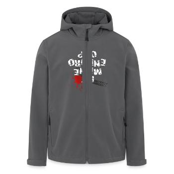 Ist meine Enduro ok? (weißer Text) - Recycelte Männer Softshell-Jacke von Stanley/Stella - Anthrazit - Vorne - AI Model Male 185 light (185cm)