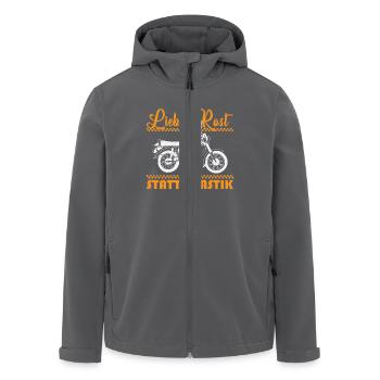 Lieber Rost statt Plastik Simson DDR - Recycelte Männer Softshell-Jacke von Stanley/Stella - Anthrazit - Vorne - AI Model Male 185 light (185cm)