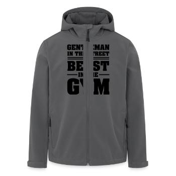 Gentleman In The Street - Beast In The Gym - Recycelte Männer Softshell-Jacke von Stanley/Stella - Anthrazit - Vorne - AI Model Male 185 light (185cm)