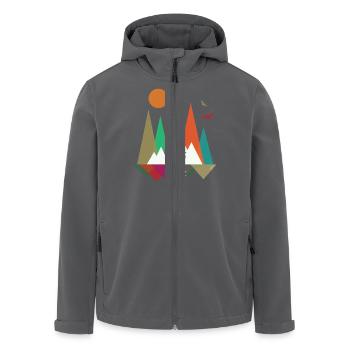 Hipster Mountains & Moose - Recycelte Männer Softshell-Jacke von Stanley/Stella - Anthrazit - Vorne - AI Model Male 185 light (185cm)